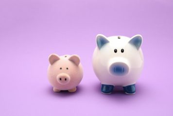 Small and Large Piggy Banks Side by Side