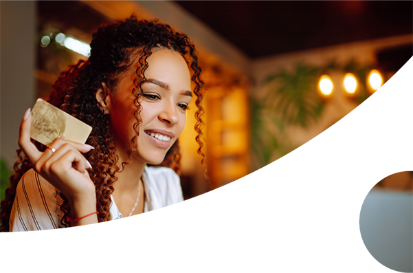 young woman with a credit card